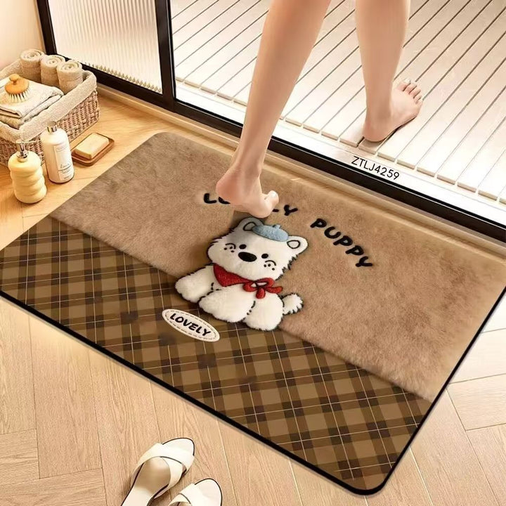 Plush Dog-Themed Kalsten Bath Mat