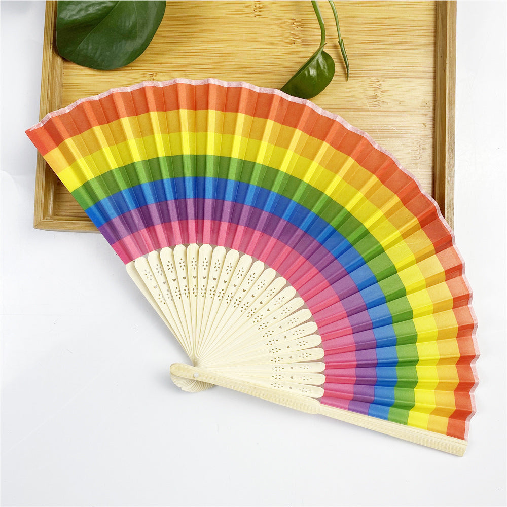 Women's colorful hand fan with artistic design Kalsten