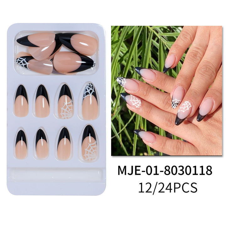 Artistic Halloween-Themed Stiletto Press-On Nails Kalsten