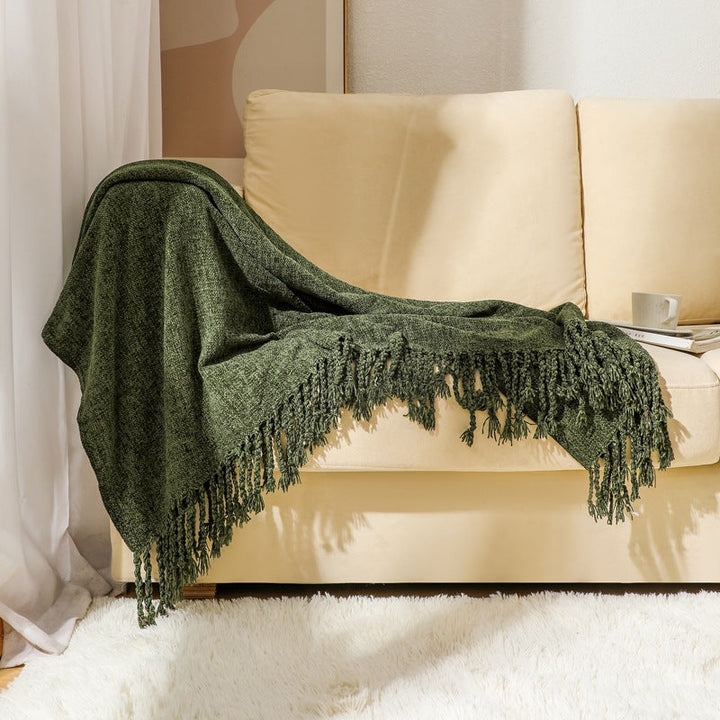 Ladies elegant and stylish couch blanket with fringes Kalsten