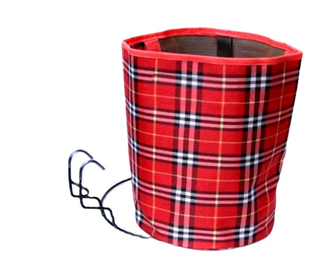 plaid climbing chalk bag with fleece lining brush holder and waist belt Kalsten