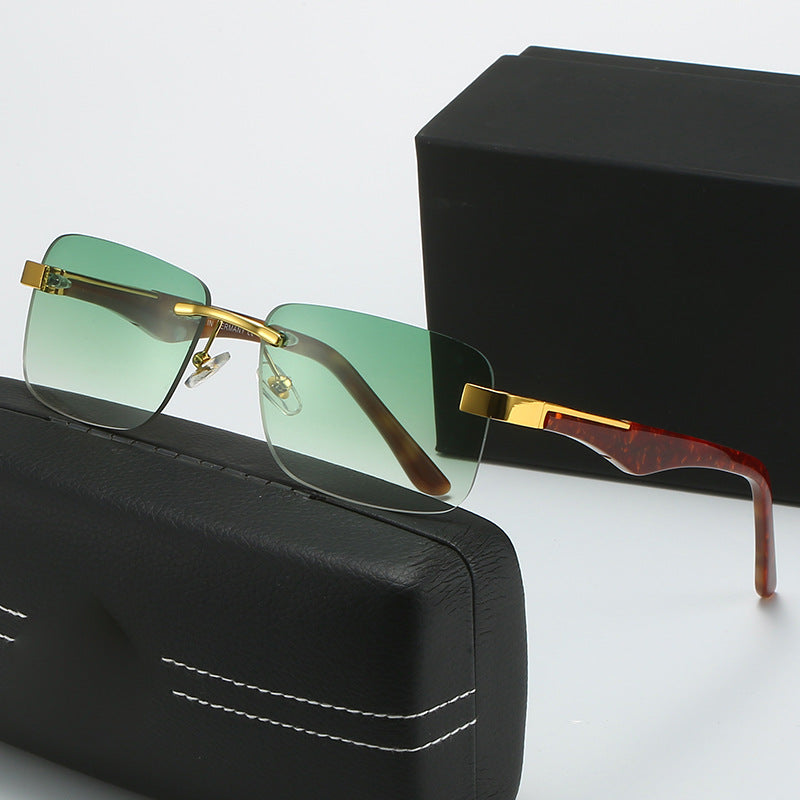 Women’s fashionable half-frame glasses with elegant metal and plastic mix Kalsten