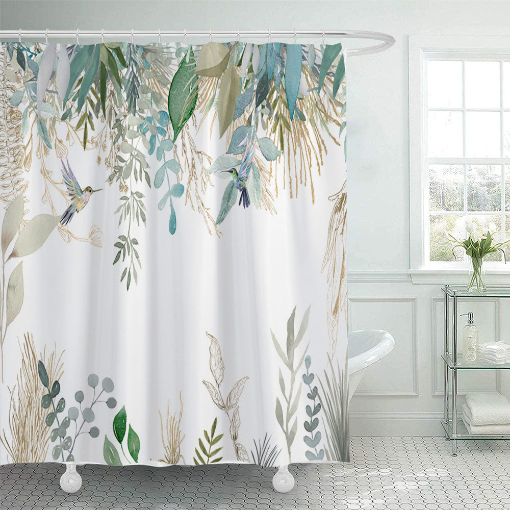 Floral Lavender Pattern Shower Curtain Kalsten