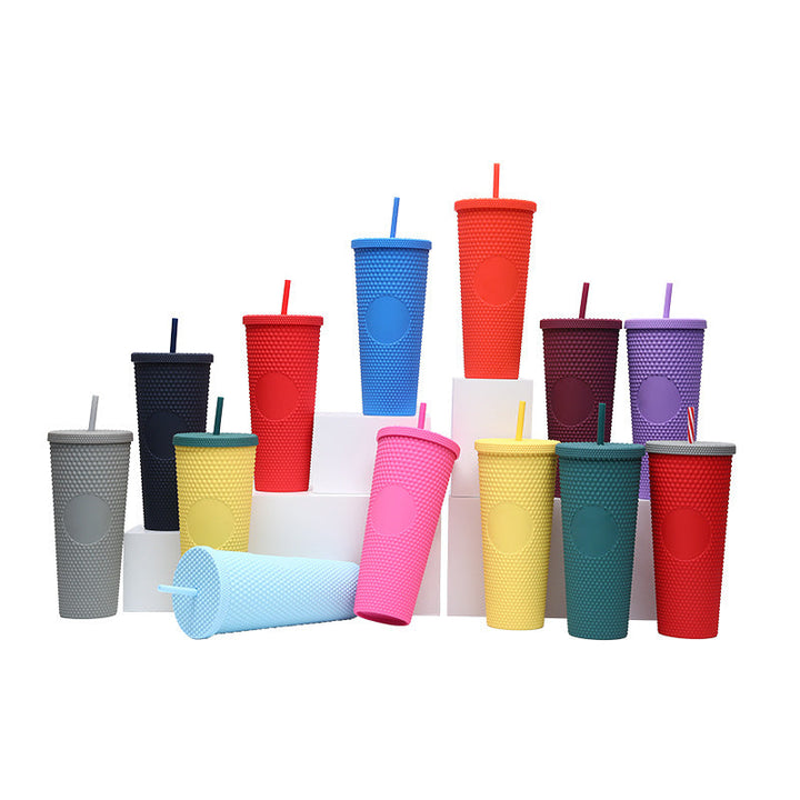 Ladies High-Quality Glitter Drinking Cup with Leak-Proof Lid and Integrated Straw Kalsten