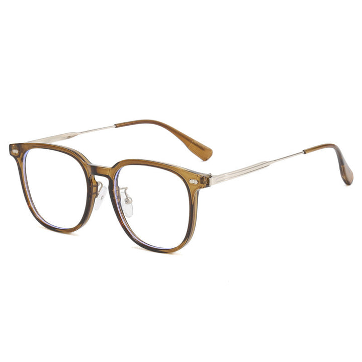 Women's clear rectangular glasses with delicate metal frame Kalsten