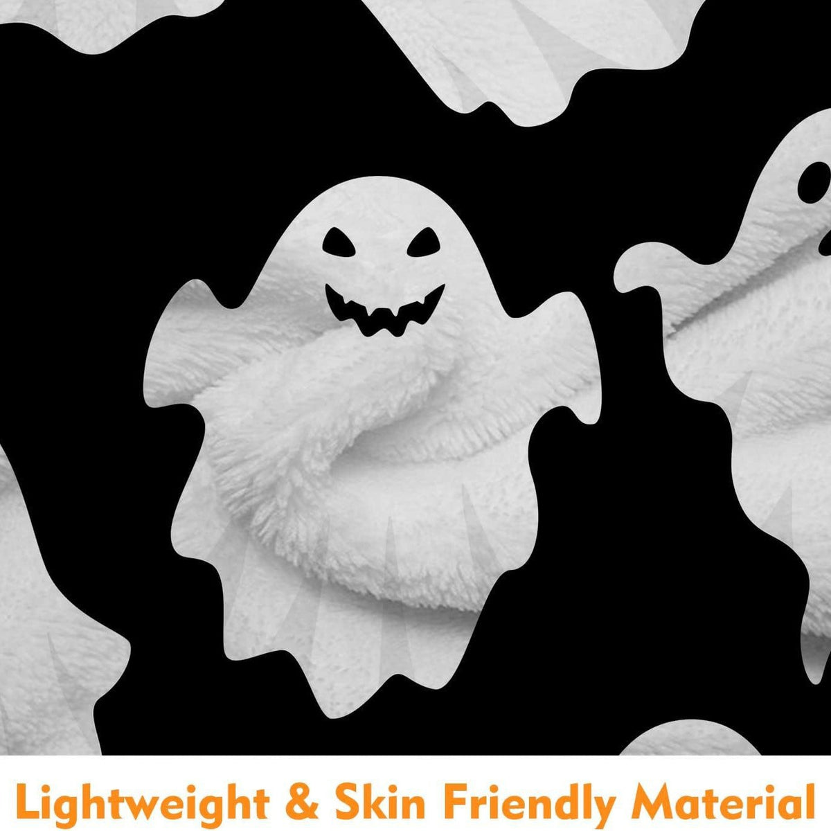 Spooky Ghost Pattern Throw Blanket