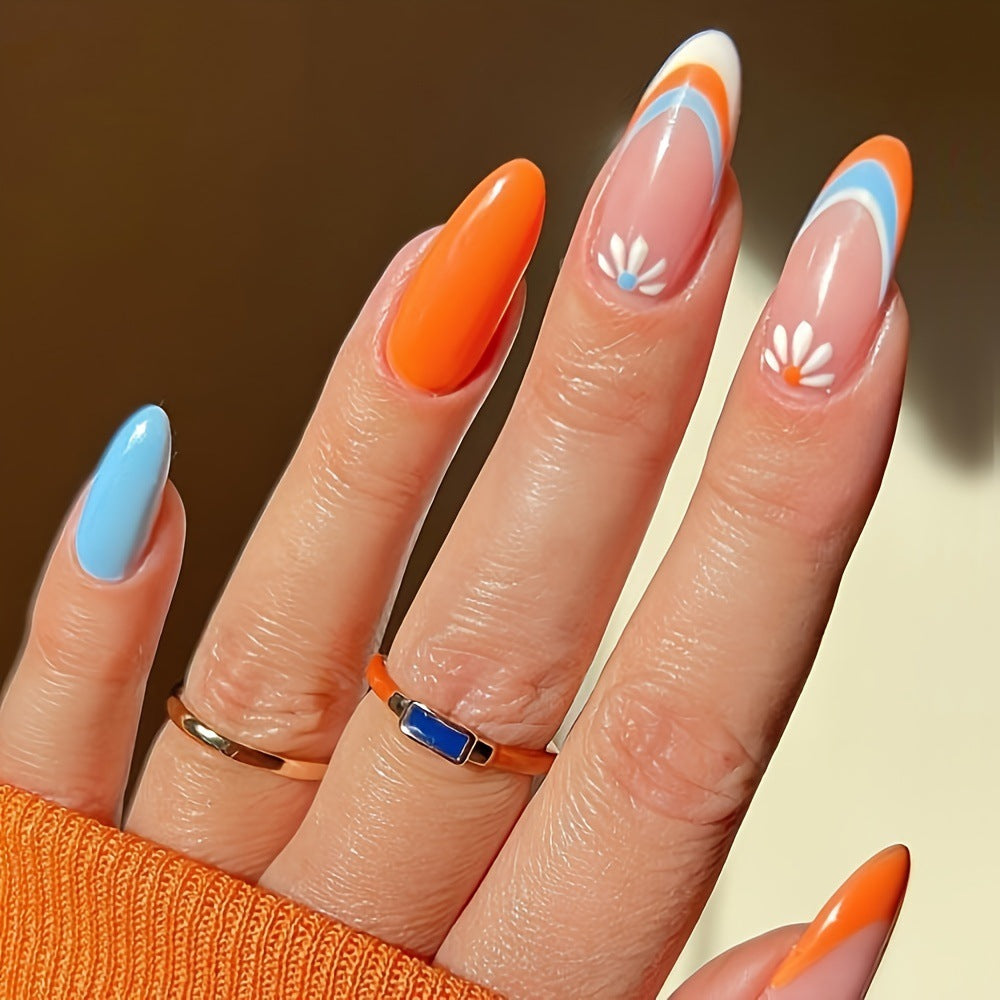 Artificial Nail Set with Glamorous Marbled Design Acalora