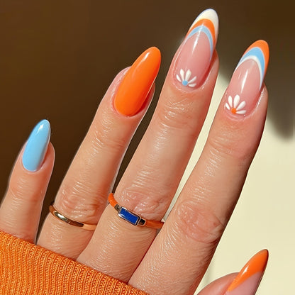 Artificial Nail Set with Glamorous Marbled Design Acalora