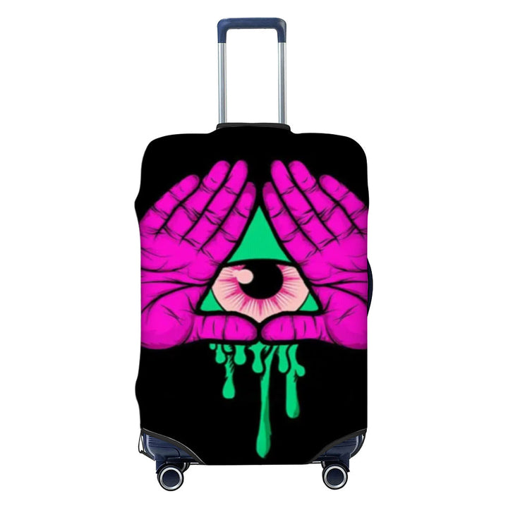 Unisex non-elastic luggage cover with graffiti print and zipper opening, stretchable protective cover with non-slip inner fastening Kalsten
