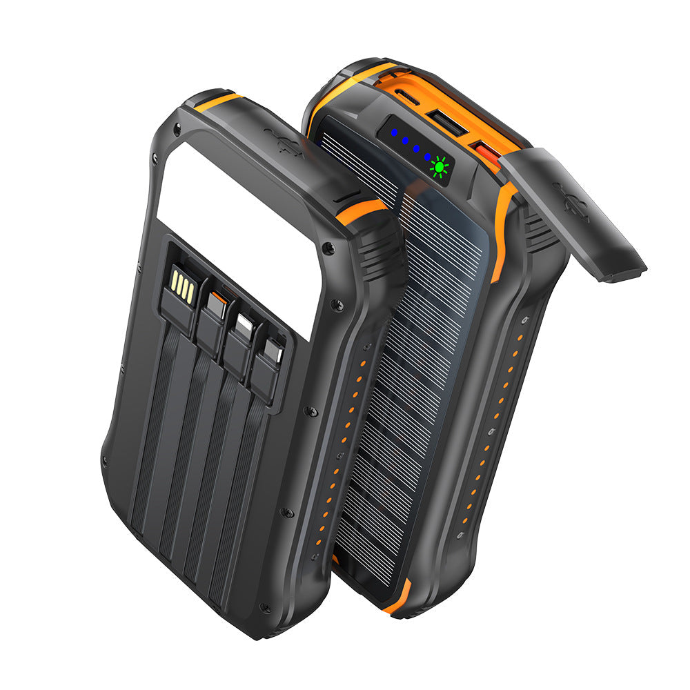 Portable solar power bank with multifunctional charging ports and robust housing Kalsten