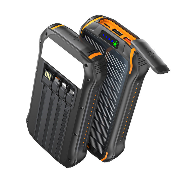 Portable solar power bank with multifunctional charging ports and robust housing Kalsten