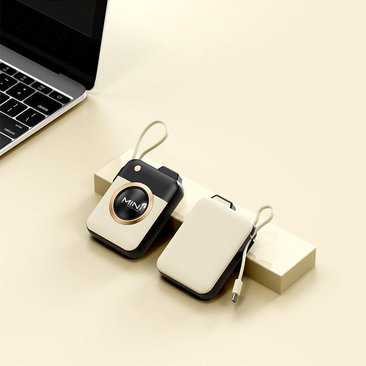 Portable Mini Power Bank with Integrated Charging Cable and Innovative Design Kalsten