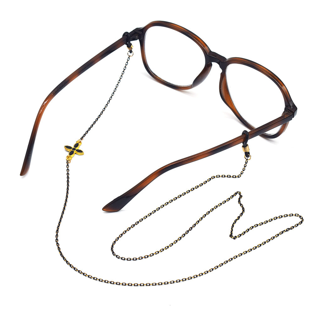 Elegant Floral-Design Eyewear Chain Kalsten