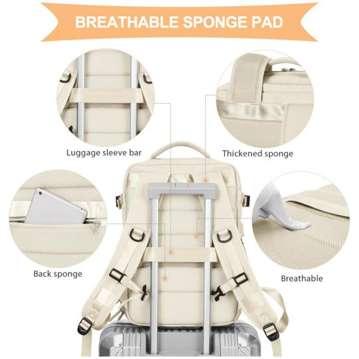 Unisex Multifunctional Travel Suitcase Backpack with Separate Shoe Compartment Kalsten