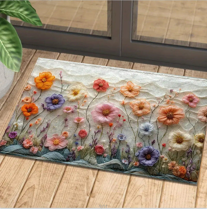Decorative Floral Area Mat Kalsten