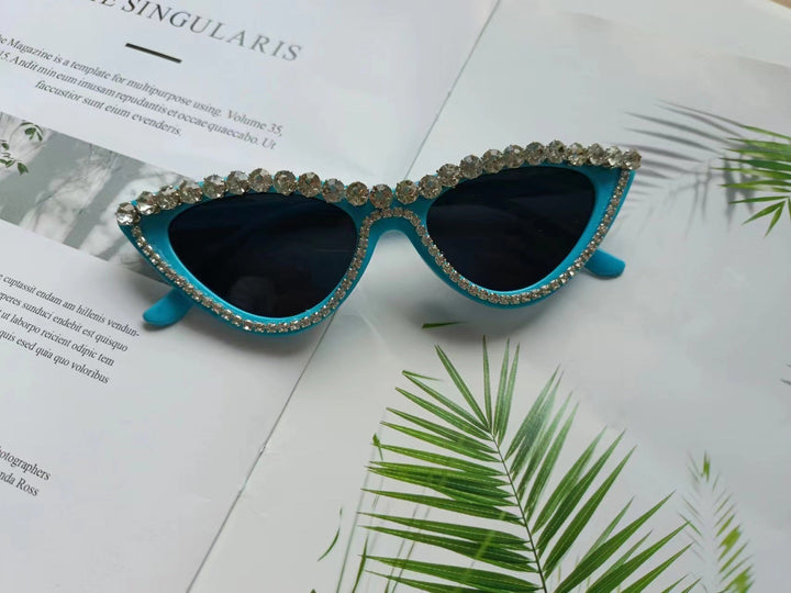Ladies Glamorous Cat Eye Sunglasses with Rhinestone Accents Kalsten