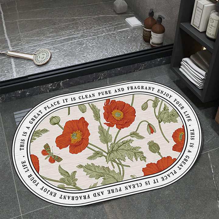 Floral Pattern Bathmat Kalsten