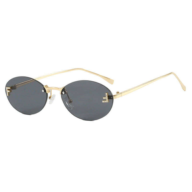 Women's fashionable sunglasses with elegant mirrored lens front and delicate metal frame Kalsten