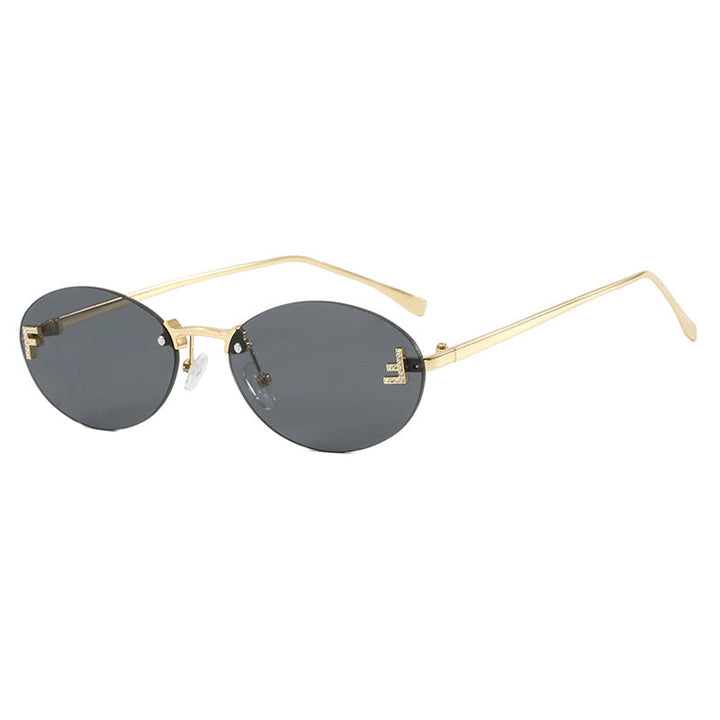 Women's fashionable sunglasses with elegant mirrored lens front and delicate metal frame Kalsten