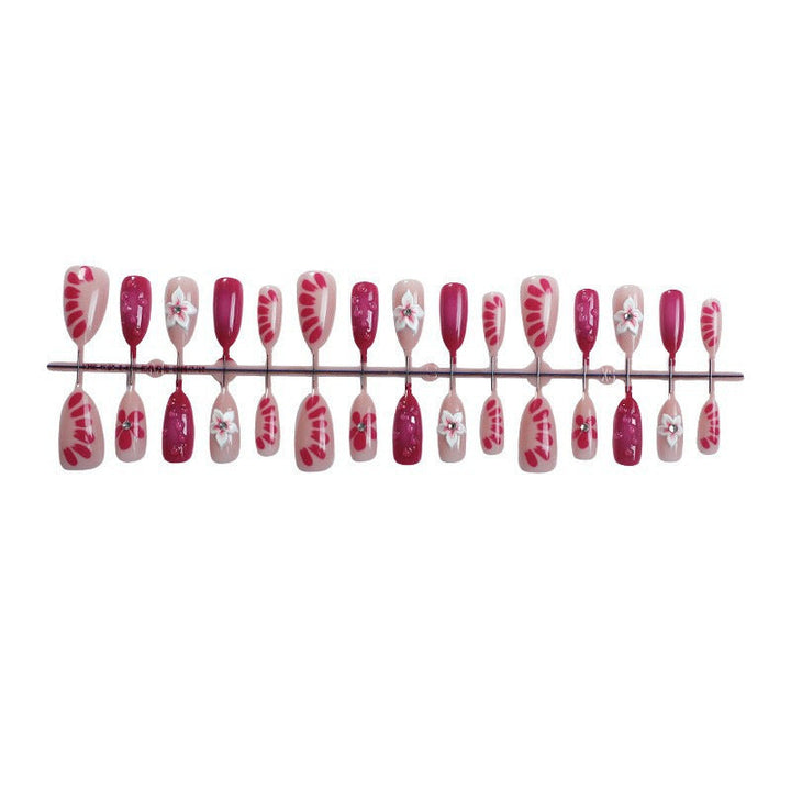 Floral Art Press-On Nail Set with 3D Accents Kalsten