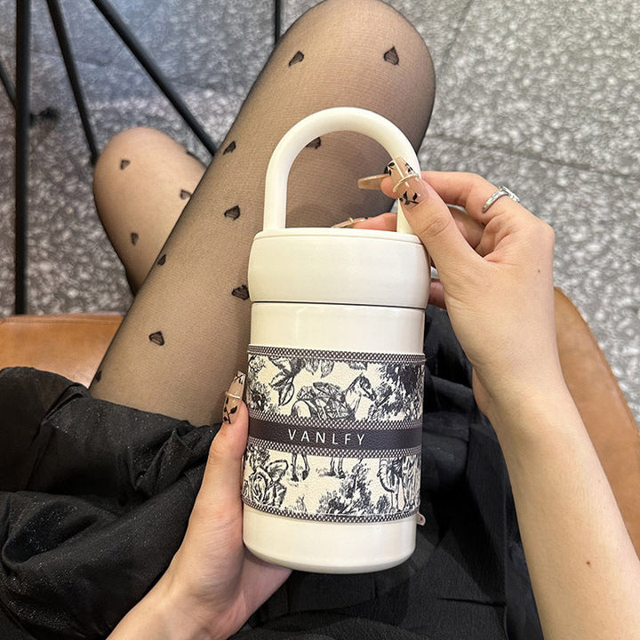 Women's stylish thermos cup with practical carrying handle Kalsten