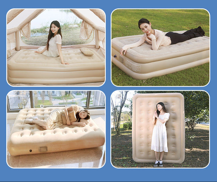 single self-inflating air mattress with built-in electric pump and integrated inflatable pillow Kalsten
