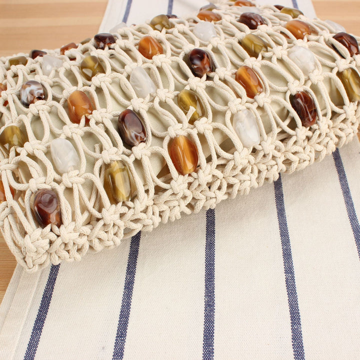 Handbag with Colorful Bead Pattern Kalsten
