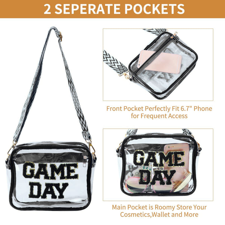 Transparent crossbody bag with stylish Game Day print Kalsten