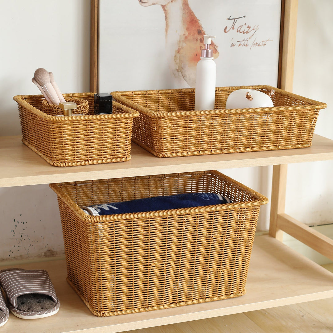 Handwoven Rectangular Storage Basket Kalsten
