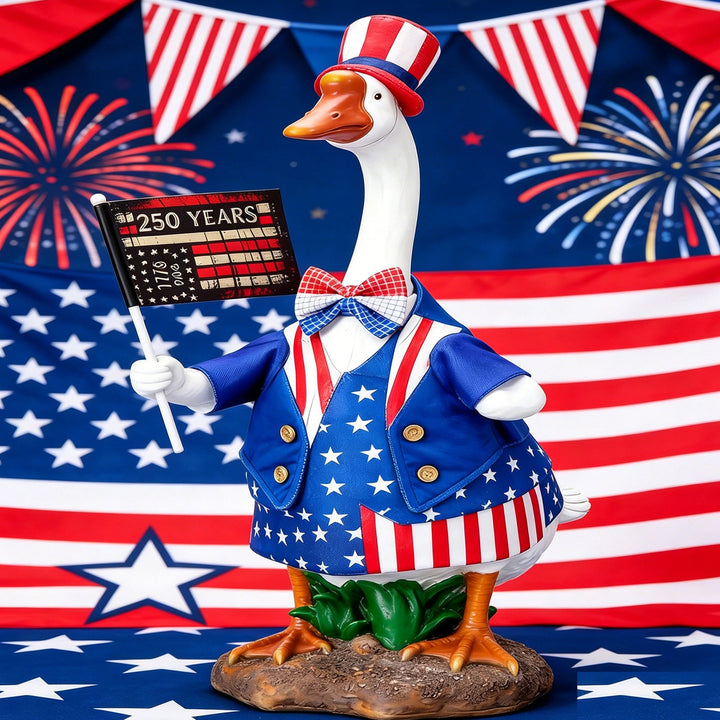 Unisex decorative fabric gander with patriotic costume and removable top hat Kalsten