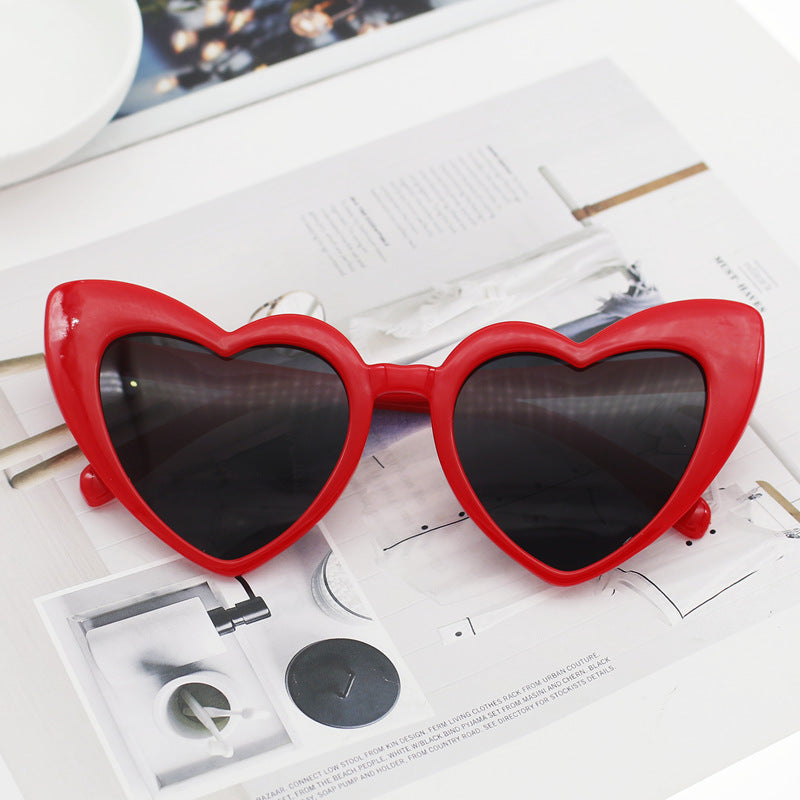 Women's Heart-Shaped Sunglasses with Glittering Frame Kalsten
