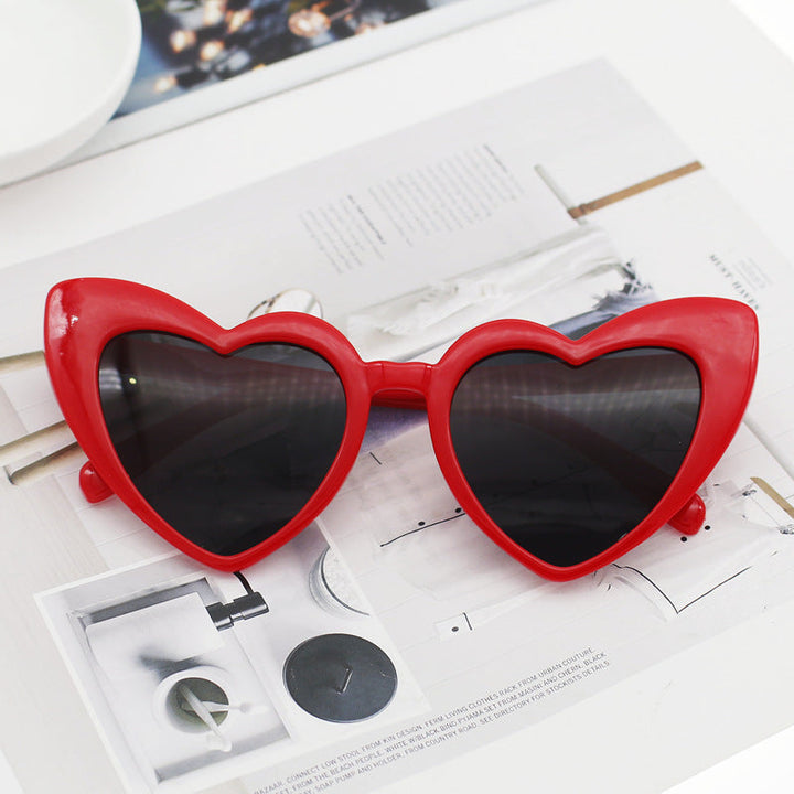Women's Heart-Shaped Sunglasses with Glittering Frame Kalsten