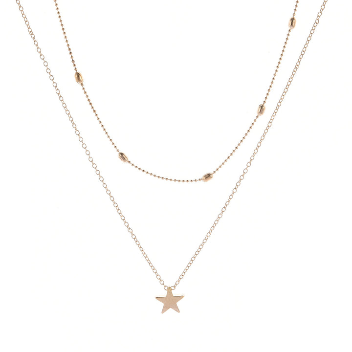 Heart-Shaped Charm Layered Necklace Kalsten