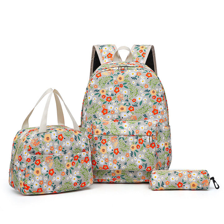 Backpack set with unique floral design and practical compartments Kalsten