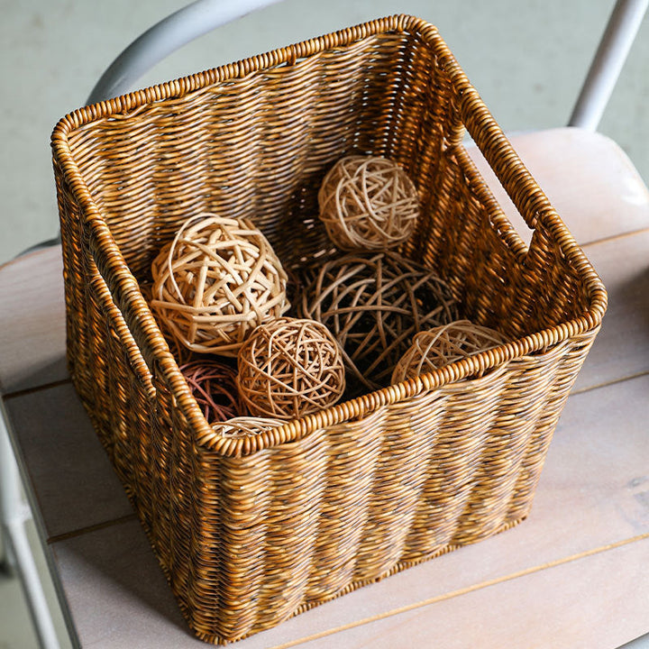Handwoven Rustic Storage Cube Kalsten
