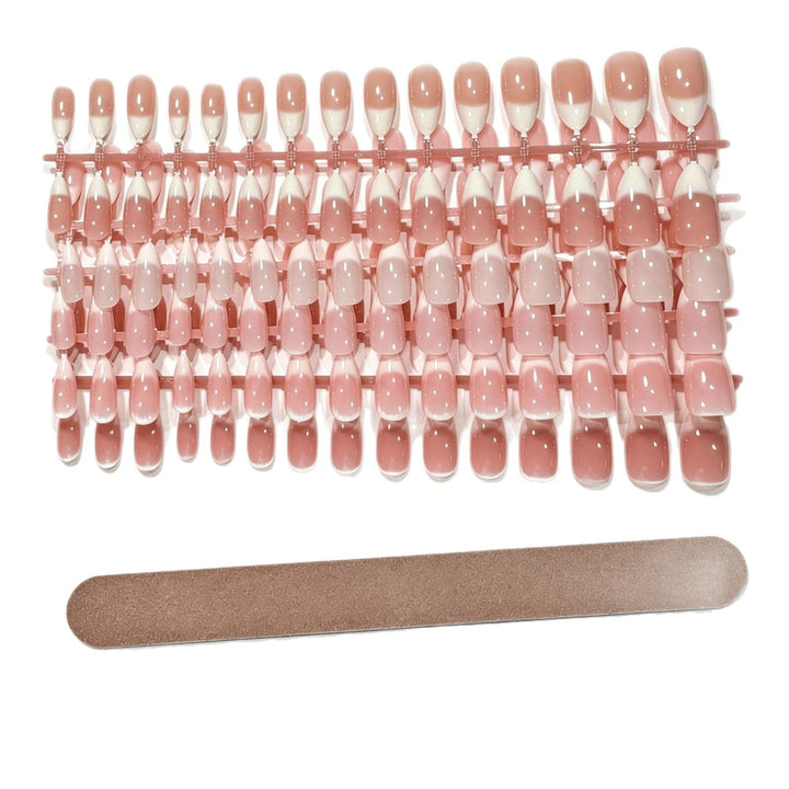 Removable Press-On Nail Set with French Tip Design Kalsten