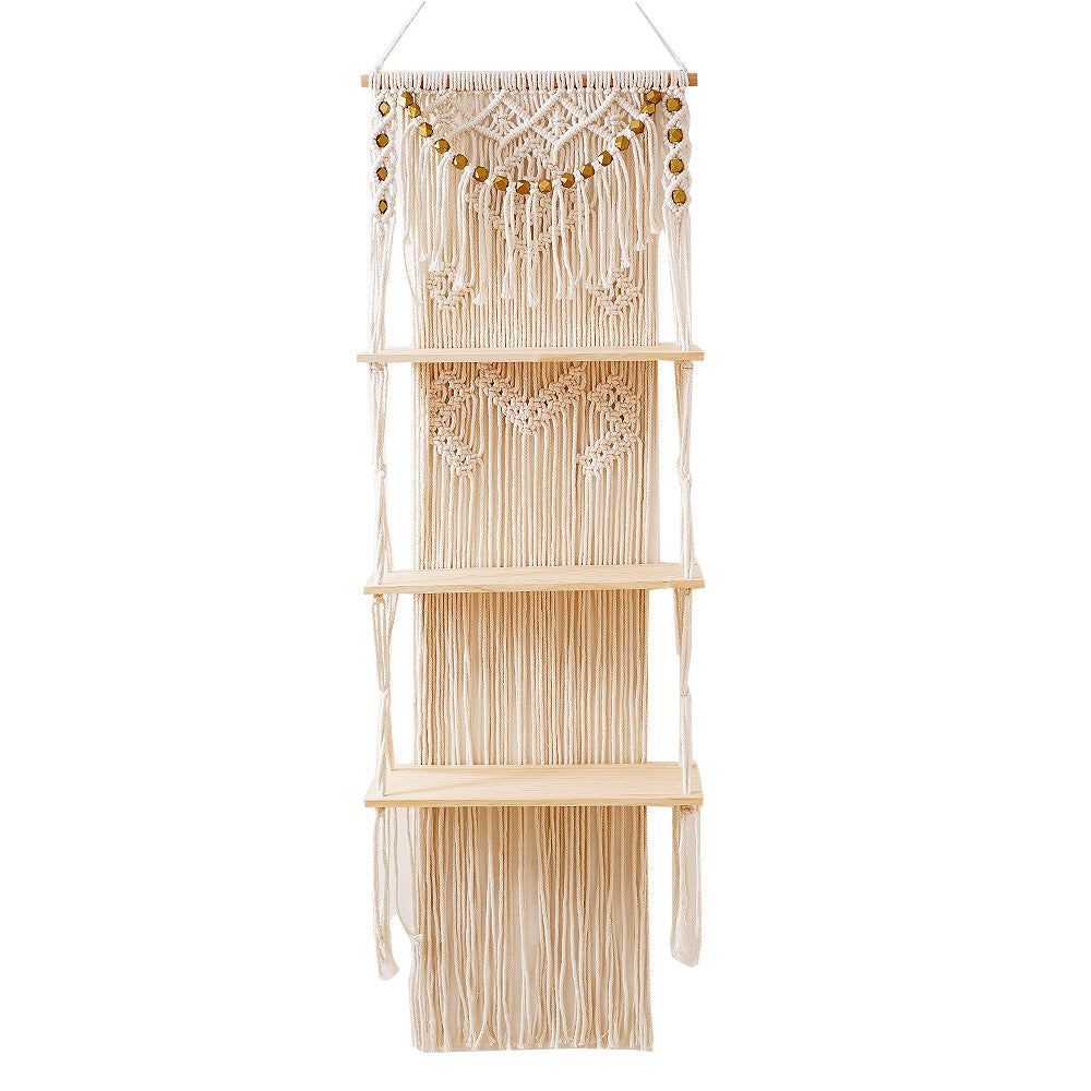 Macramé Multi-Tiered Wall Shelf Organizer Acalora
