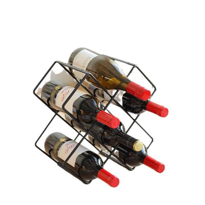 Unisex wine rack made of black metal Kalsten