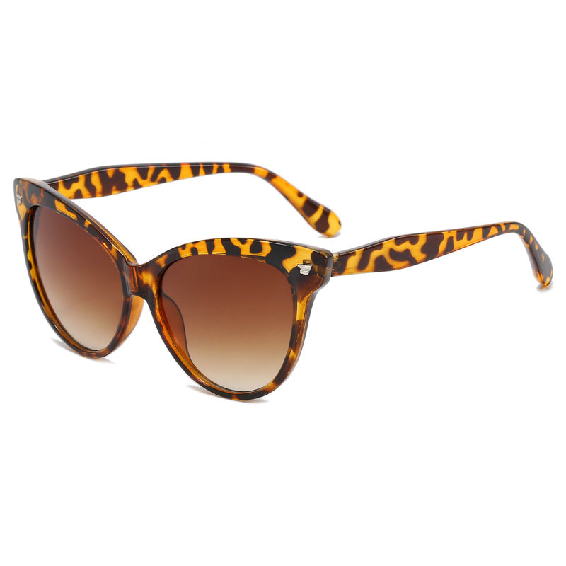 Ladies trendy cat-eye sunglasses with transparent frame and blue lenses Kalsten