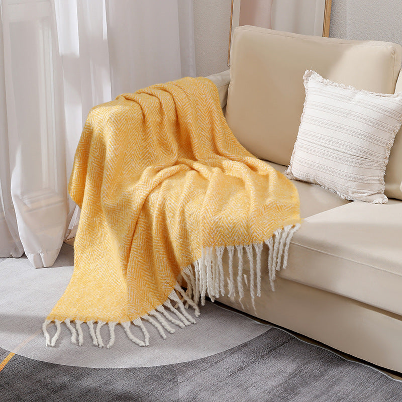 Unisex Stylish Herringbone Throw Blanket