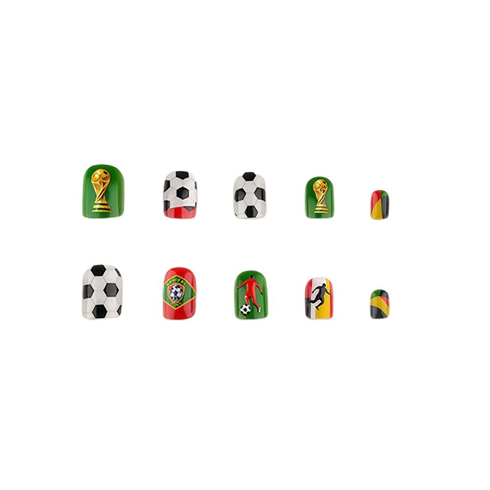 Creative Football Motif Fake Nails Kalsten
