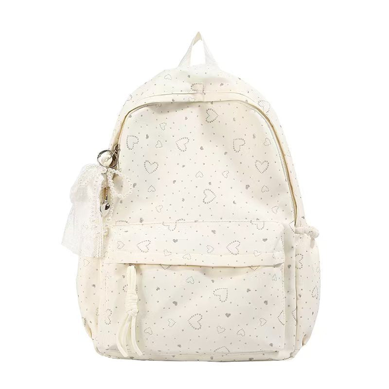Heart-Embellished Casual Backpack Kalsten