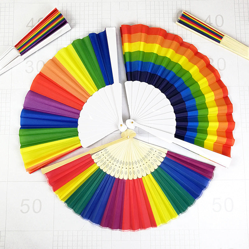 Women's colorful hand fan with artistic design Kalsten