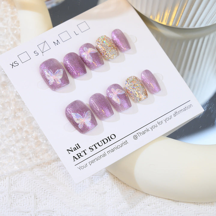 Glitter Butterfly Press-On Nail Set Kalsten