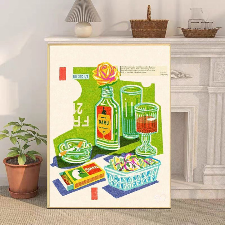 Retro-Inspired Still Life Canvas Art Print Kalsten