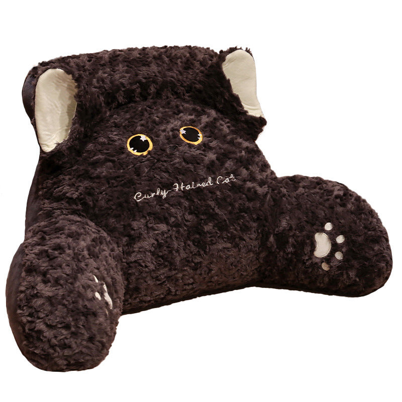 Plush back support cushion in cat design Kalsten