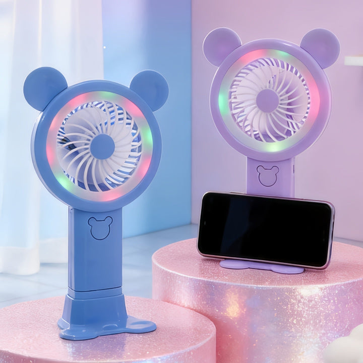 Women's Portable Hand Fan in Cheerful Bear Design Kalsten