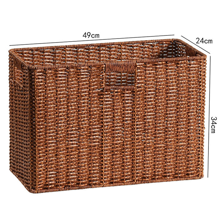 Large Woven Storage Bin with Ergonomic Cutout Handles Kalsten