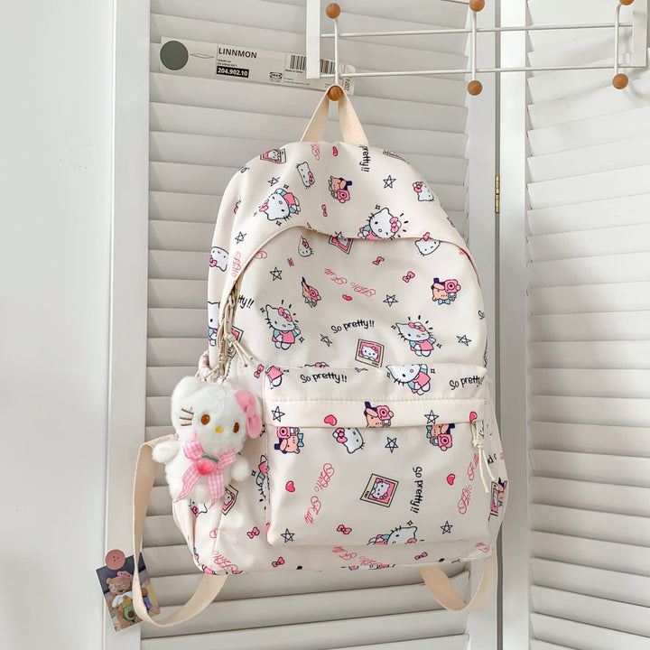 Cute Character Print School Backpack