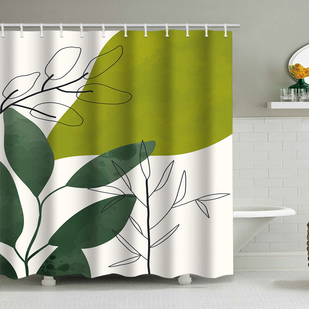 Abstract Botanical Print Shower Curtain Kalsten